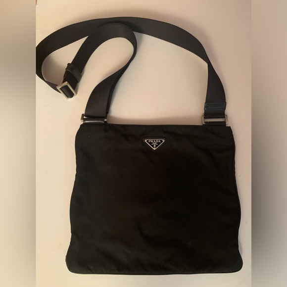 Prada Handbags - Prada Black Tessuto Nylon Messenger Crossbody Bag Excellent Condition